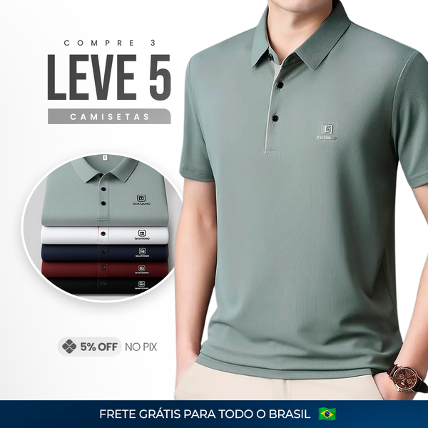 Camisa Polo Gênova em Algodão Premium [COMPRE 3 & LEVE 5]!